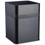 Durable Metal Waste Bin 18.5 Litre with Perforated Ring Black - Pack of 1 332001
