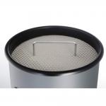 Durable Round Metal Waste Bin with Integrated Sand Ashtray - 17L - Silver 333023