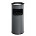 Durable Round Metal Waste Bin with Integrated Sand Ashtray - 17L - Charcoal Grey 333058