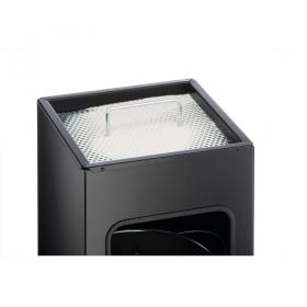 Durable Square Metal Waste Bin with Integrated Sand Ashtray - 17L - Black 333101