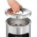 Durable Round Metal Waste Bin with Fire Extinguishing Ashtray - 17L - Silver 