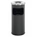 Durable Round Metal Waste Bin with Fire Extinguishing Ashtray - 17L - Grey 333258