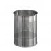 Durable Round Metal Perforated Waste Bin - Scratch Resistant Steel - 15L Silver 