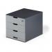 Durable COFFEE POINT Modular Lockable Storage Box 4 Drawer Organiser - Grey 