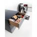 Durable COFFEE POINT Food-Safe Plastic Draw Organiser Storage Divider - Grey 