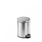 Durable Round Stainless Steel Pedal Bin - 5 Litre - Silver 340023