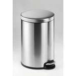 Durable Round Stainless Steel Pedal Bin - 20 Litre - Silver 340223