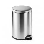 Durable Round Stainless Steel Pedal Bin - 20 Litre - Silver 340223