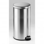 Durable Round Stainless Steel Pedal Bin - 30 Litre - Silver 340323