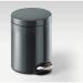 Durable Gloss Finish Round Metal Pedal Bin - 5 Litre - Charcoal Grey 