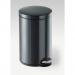 Durable Gloss Finish Round Metal Pedal Bin - 12 Litre - Charcoal Grey 