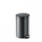 Durable Gloss Finish Round Metal Pedal Bin - 12 Litre - Charcoal Grey 341158