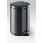 Durable Gloss Finish Round Metal Pedal Bin - 20 Litre - Charcoal Grey 341258