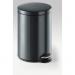 Durable Gloss Finish Round Metal Pedal Bin - 20 Litre - Charcoal Grey 