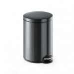Durable Gloss Finish Round Metal Pedal Bin - 20 Litre - Charcoal Grey 341258