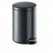 Durable Gloss Finish Round Metal Pedal Bin - 20 Litre - Charcoal Grey 341258