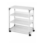 Durable Steel 2 Shelve Office Storage Trolley on Wheels - 88cm Grey 371110