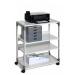 Durable Steel 2 Shelve Office Storage Trolley on Wheels - 88cm Grey 