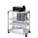 Durable Steel 2 Shelve Office Storage Trolley on Wheels - 88cm Grey 