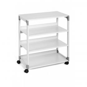 Durable Steel 2 Shelve Office Storage Trolley on Wheels - 88cm Grey 371110