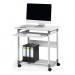 Durable Adjustable Mobile PC Computer Desk Workstation Trolley on Wheels - Grey 