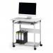 Durable Adjustable Mobile PC Computer Desk Workstation Trolley on Wheels - Grey 