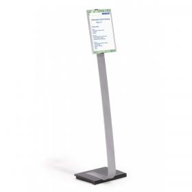 Durable INFO SIGN Aluminium Display Panel Info Floor Stand A4 - 1.18m - Silver 481223