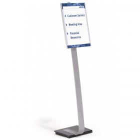 Durable INFO SIGN Aluminium Display Panel Info Floor Stand A3 - 1.25m - Silver 481323