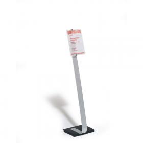 Durable CRYSTAL SIGN Aluminium Display Panel Floor Stand A4 - 1.18m - Silver 481823