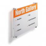 Durable CRYSTAL Frameless Acrylic Door Sign Holder Wall Mounted - A3 482619