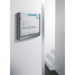 Durable Adhesive CLICK SIGN Wall Mounted Door Sign Holder - 149x149mm - Grey 486237