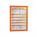 Durable DURAFRAME Self Adhesive Magnetic Signage Frame - 2 Pack - A4 Orange 