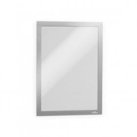 Durable DURAFRAME Self Adhesive Magnetic Signage Frame - 2 Pack - A4 Silver 487223