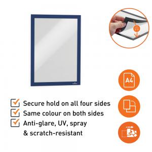 Durable DURAFRAME Self Adhesive Magnetic Signage Frame - 10 Pack - A4