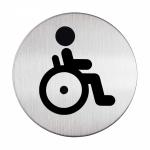Durable Adhesive Disabled WC Symbol Bathroom Toilet Sign - Stainless Steel 490623