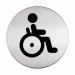 Durable Adhesive Disabled WC Symbol Bathroom Toilet Sign - Stainless Steel 