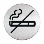 Durable Adhesive No Smoking Sign Safety Symbol - Brushed Stainless Steel - 83mm 491123