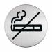 Durable Adhesive No Smoking Sign Safety Symbol - Brushed Stainless Steel - 83mm 491123