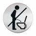 Durable Adhesive Please Sit Down Symbol Bathroom Toilet Sign - Stainless Steel 