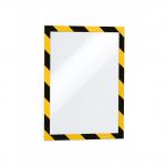 Durable DURAFRAME Adhesive Magnetic Hazard Frame - 2 Pack - A4 Black & Yellow 4944130