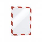 Durable DURAFRAME Adhesive Magnetic Hazard Frame - 2 Pack - A4 Red & White 4944132