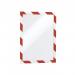 Durable DURAFRAME Adhesive Magnetic Hazard Frame - 2 Pack - A4 Red & White 4944132