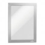 Durable DURAFRAME Magnetic Document Signage Frame for Metal - 5 Pack - A5 Silver 494723