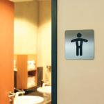 Durable Adhesive Mens WC Symbol Bathroom Toilet Sign - Stainless Steel - Square 495423