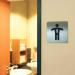 Durable Adhesive Mens WC Symbol Bathroom Toilet Sign - Stainless Steel - Square 