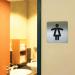 Durable Adhesive Ladies WC Symbol Square Bathroom Toilet Sign - Stainless Steel 