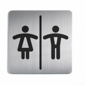 Image of Durable Adhesive Unisex WC Symbol Square Bathroom Toilet Sign -