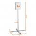 Durable INFO STAND OUTDOOR Stainless Steel Floor Sign - A4 Display Panel - Grey 502057