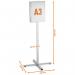 Durable INFO STAND OUTDOOR Stainless Steel Floor Sign - A3 Display Panel - Grey 502957