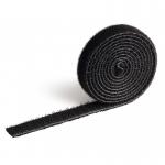 Durable CAVOLINE Hook and Loop Tape Cable Straps Tidy Roll Ties - 1m x 1cm Black 503101